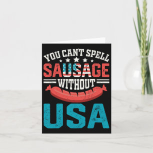 Carte Vous ne pouvez pas écrire saucisse sans Usa Vintag
