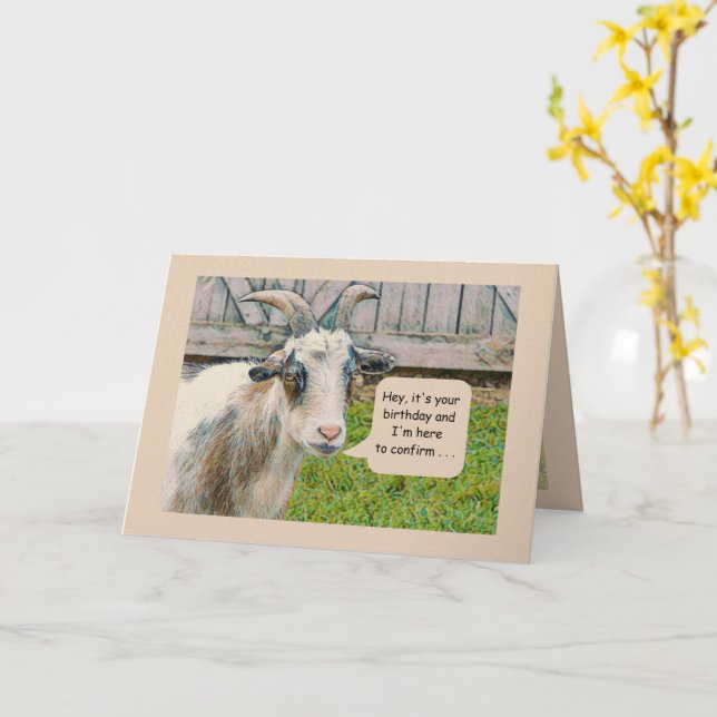 Carte "Vous n'êtes pas encore une vieille chèvre"/Joyeux (Fleur jaune)