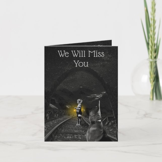 Carte Vous Nous Manquerez, Bonvoyage Greeting Card, (Devant)