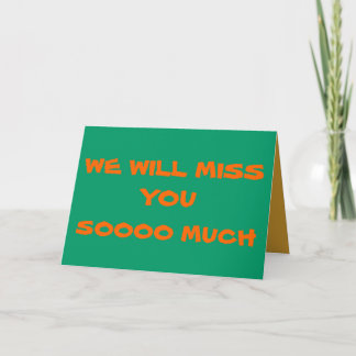 Carte Vous Nous Manquerez>Carte d'adieu simple