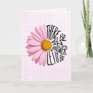 Carte Vous pensant Rose Pâle sur Carreaux