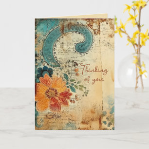 Carte Vous Pensant Vintage Paisley