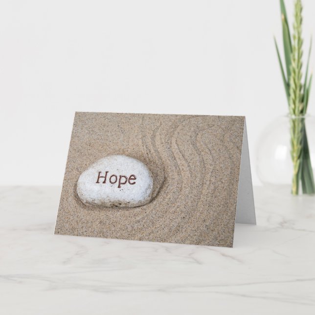 Carte vous pensez à Hope on rock dans le sable de plage (Devant)