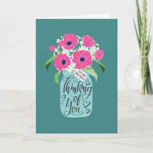 Carte Vous Pensez à Vous Belle-Maman Pot Mason de Fleur