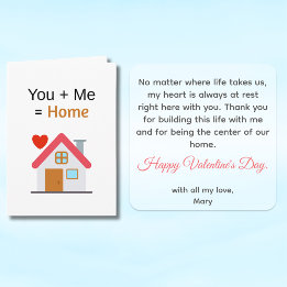 Carte Vous Plus Moi Égalons Maison Saint-Valentin 