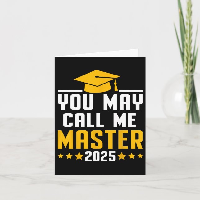 Carte Vous Pouvez M'Appeler Master 2025 Masters Diplôme (Devant)