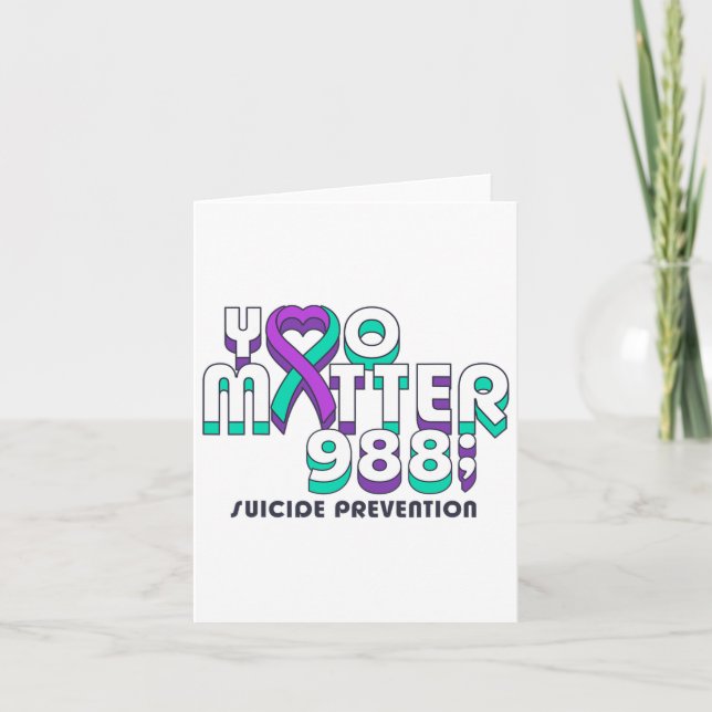 Carte Vous Problème 988 Prévention du suicide Prévention (Devant)