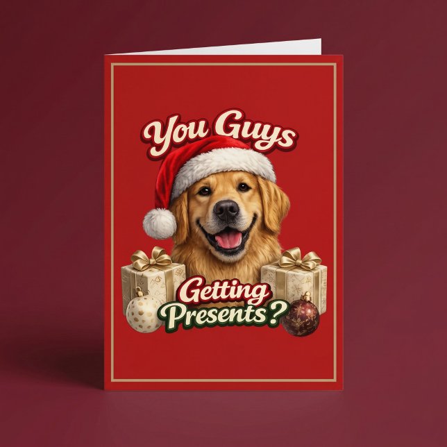 Carte Vous Recevez des Cadeaux ? Chien Drôle de Noël (Créateur téléchargé)
