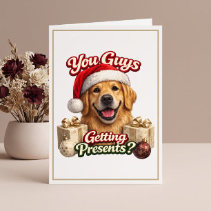 Carte Vous Recevez des Cadeaux ? Chien Drôle de Noël