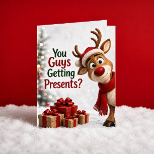 Carte Vous Recevez des Cadeaux ? Noël de Renne