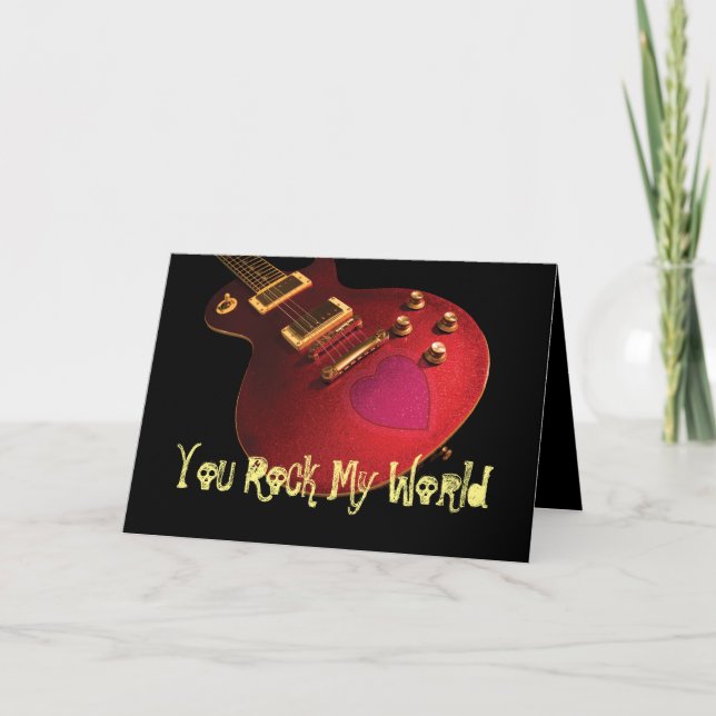 Carte Vous Rock My World Rockstar Guitar Heart Anniversa (Devant)