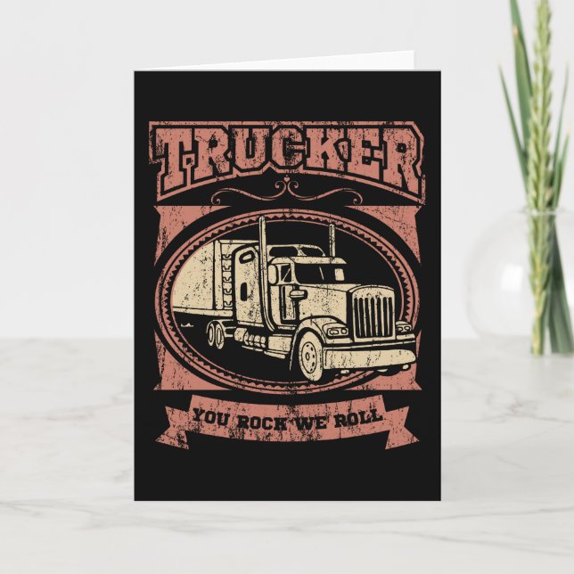 Carte VOUS ROCK NOUS ROLL Trucker Big Rig Truck Truck (Devant)