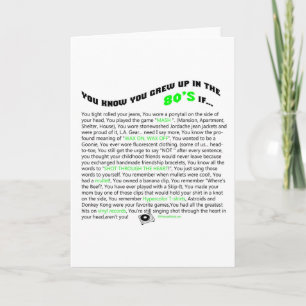 Carte Vous savez que vous avez grandi dans les années 80