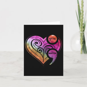 Carte Vous Semicolon Coeur Chemise Sensibilisation à la