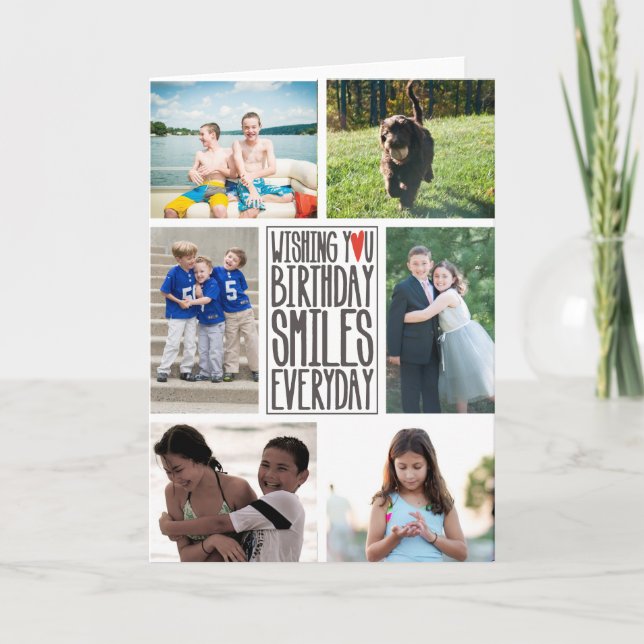 Carte Vous souhaitant l'anniversaire sourit quotidien (Devant)