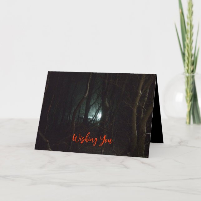 Carte Vous souhaitant le Halloween le plus effrayant pos (Devant)