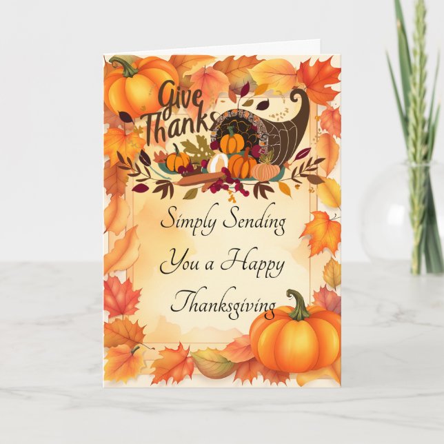 Carte Vous souhaitant simplement un joyeux Thanksgiving (Devant)