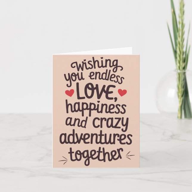 Carte Vous souhaitant un amour sans fin et des aventures (Devant)