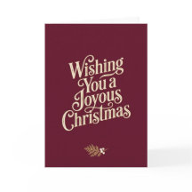 Vous souhaitant un joyeux Noël Burgundy Greeting