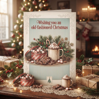 Carte Vous souhaitant un Noël à l'ancienne