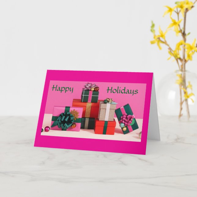 CARTE VOUS SOUHAITANT UN « TRÈS JOYEUX NOËL » (Fleur jaune)