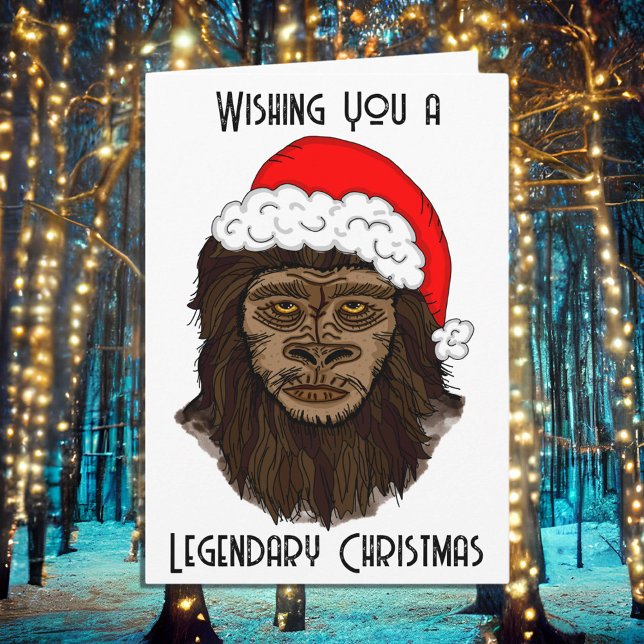Carte Vous souhaite un Noël légendaire Funny Bigfoot (Créateur téléchargé)