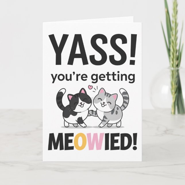 Carte Vous vous faites Meowied Chat Mariage Drôle Marié (Devant)