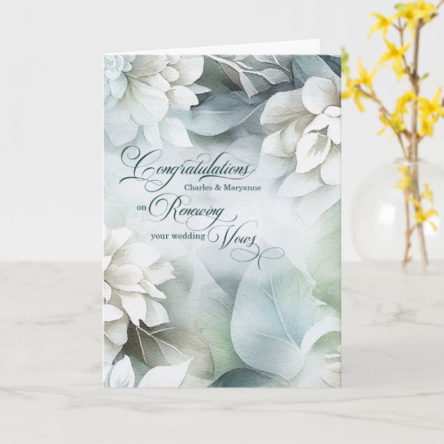 Carte Vow Renewal Congratulations White Magnolias Custom (Fleur jaune)