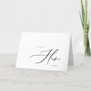 Carte Vows minimaliste moderne Mariage