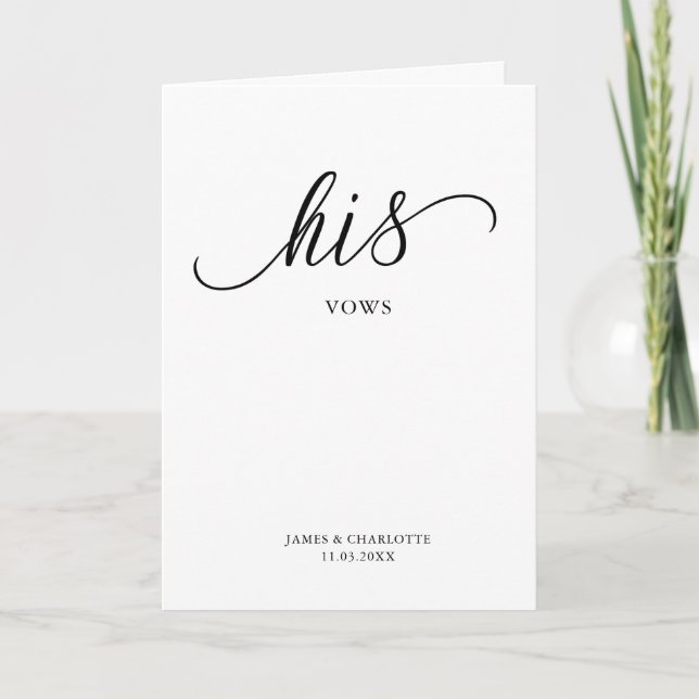 Carte Vows Minimaliste Script Vow Card (Devant)
