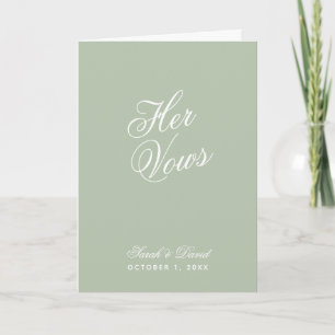 Carte Vows Sage Green Mariage Vow Book Simple