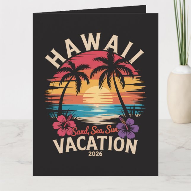 Carte Voyage à Hawaï 2026 Vacances d'été Plage (Devant)