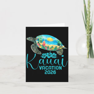 Carte Voyage à Kauai Hawaii 2026 Tortue de mer Vacances 