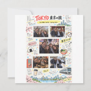 Carte Voyage à Tokyo au Japon 5 Photo Collage Zine de vo