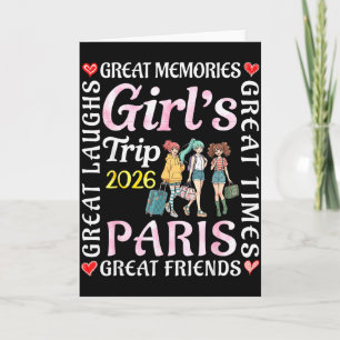 Carte Voyage amical à Paris 2026 pour filles, super séjo