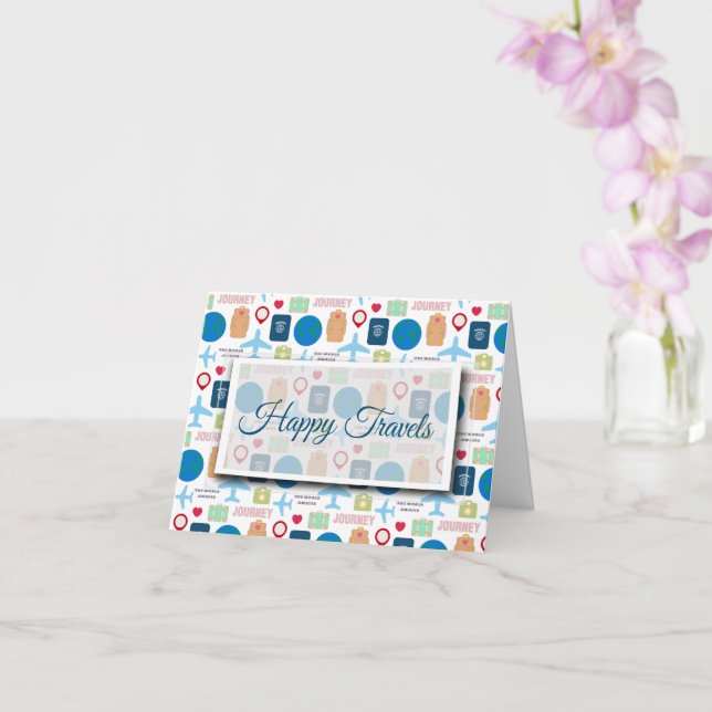 Carte Voyage autour du monde plié  (Orchidée)