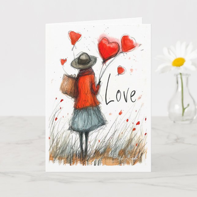 Carte Voyage d'amour Whimsical (Petite plante)