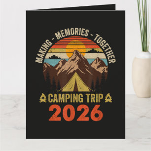 Carte Voyage de camping familial au coucher du soleil ré