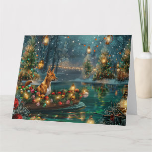 Carte Voyage de fête de Noël du Basenji