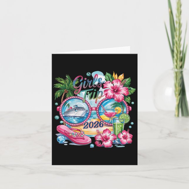 Carte Voyage de filles 2026 Voyage d'été Bestie Vacati (Devant)