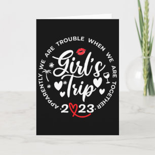 Carte Voyage de filles drôle correspondant week-end de v
