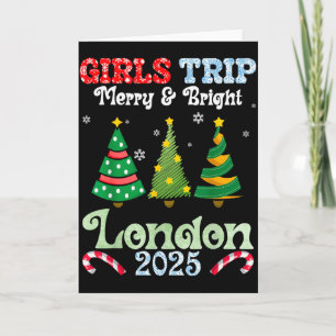 Carte Voyage de filles joyeux Noël lumineux à Londres