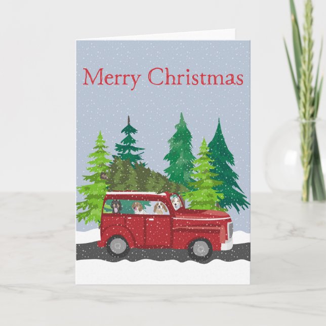 Carte Voyage de l'arbre de Noël joyeux (Devant)