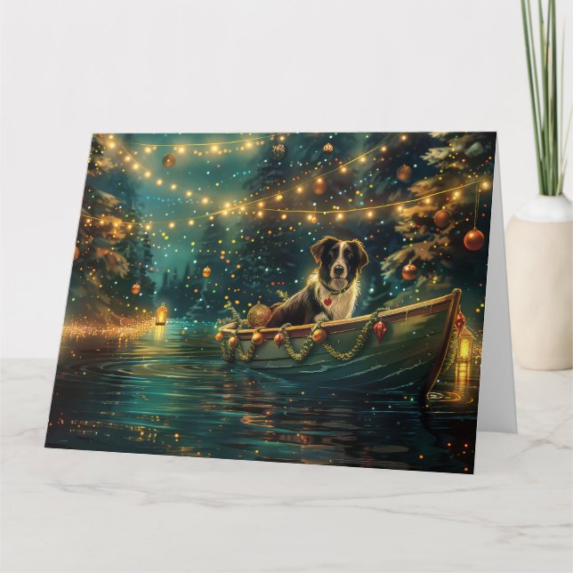 Carte Voyage de Noël Festif Border Collie (Devant)