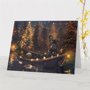 Carte Voyage de Noël Festif de Bouledogue Français