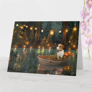Carte Voyage de Noël festif de Jack Russell