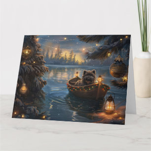 Carte Voyage de Noël festif de l'Affenpinscher