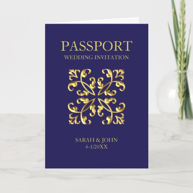 Carte Voyage de passeport Destination Royal Blue Invitat (Devant)