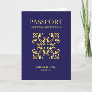 Carte Voyage de passeport Destination Royal Blue Invitat