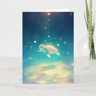Carte Voyage de Tortue à Travers une Mer Ensoleillée